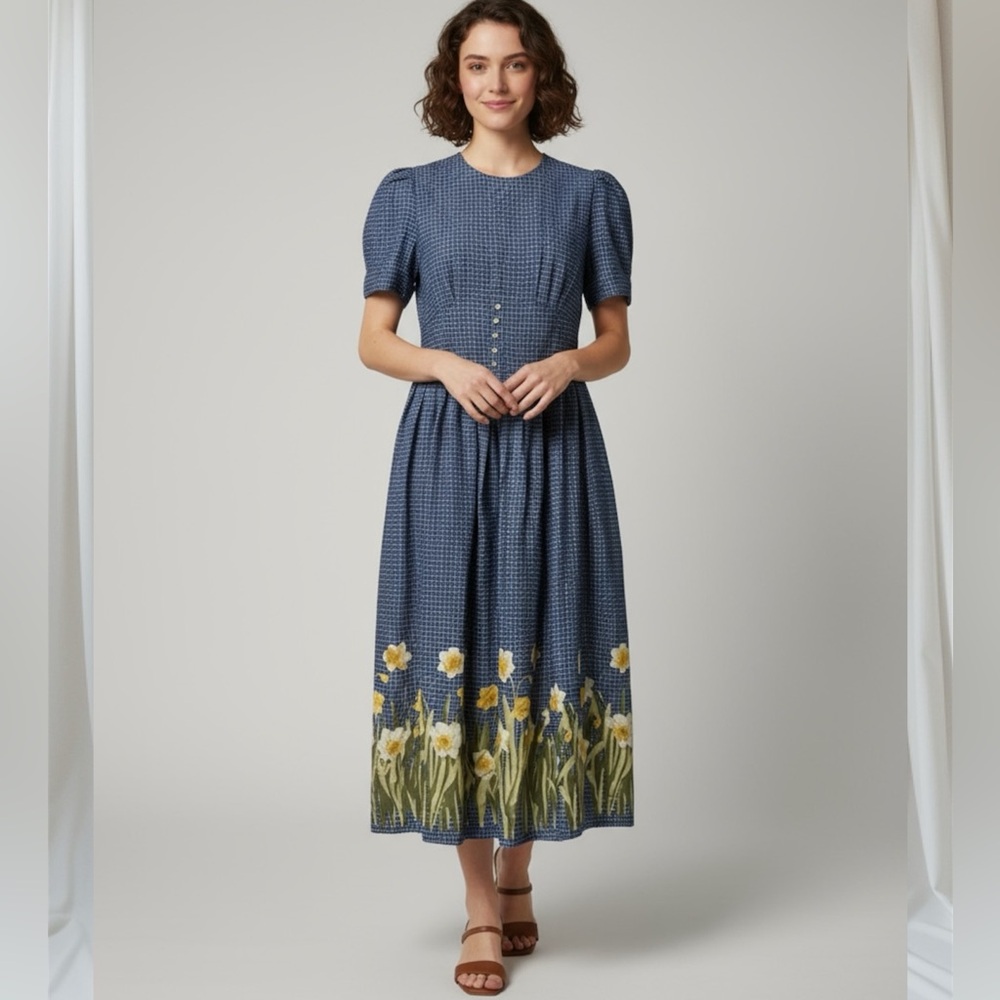 Jessica Howard Navy Floral Midi Dress